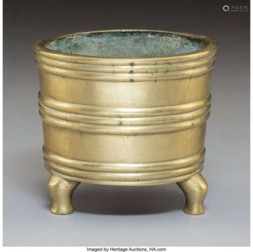 78394: A Chinese Bronze Tripod Censer, Qing Dynasty Mar