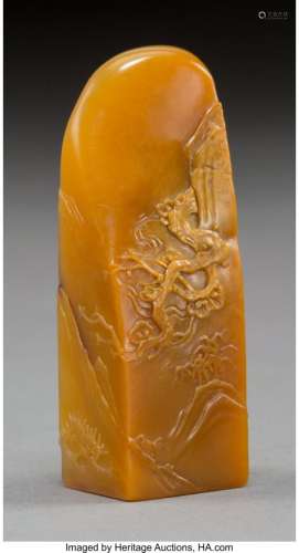 78402: A Chinese Carved Hardstone Seal 2-3/8 x 0-7/8 x