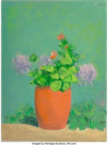 21010: Paul Resika (American, b. 1928) Geraniums Oil on