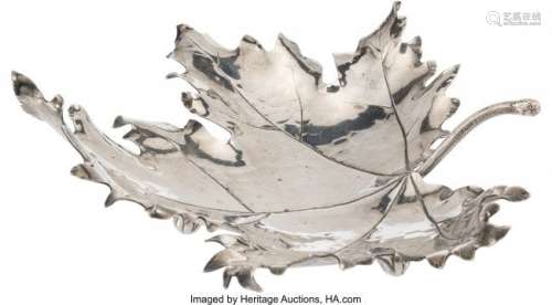 21057: A Mario Buccellatti Maple Leaf-Form Silver Dish,
