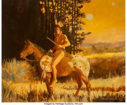21098: Robert Orduno (American, b. 1933) On Horseback,