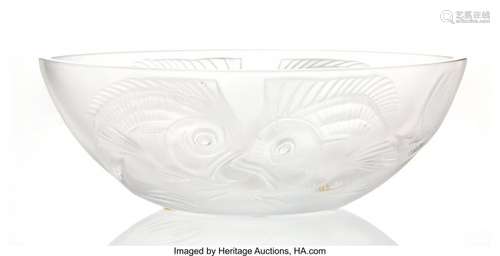 21137: A Lalique Frosted Crystal Bowl, post-1945 Marks: