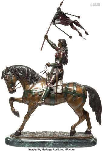 21168: A Polychromed Sculpture of Joan of Arc Modeled A