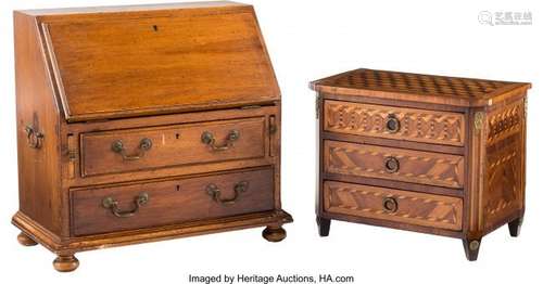 21177: A Miniature George III-Style Fruitwood Secretary