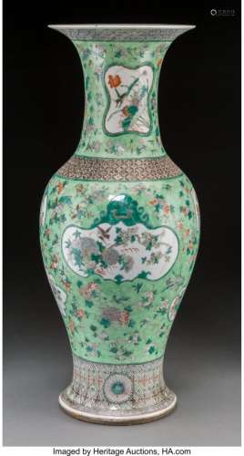 21273: A Chinese Famille Verte Enameled Porcelain Balus