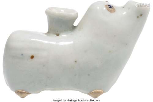 21301: A Japanese or Korean Porcelain Figural Water Dro