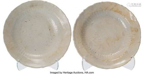 21307: A Near Pair of Chinese Porcelain Plates, Ming Dy