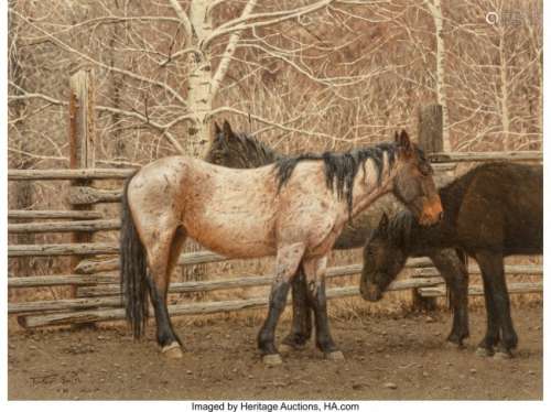 68046: Tucker Smith (American, b. 1940) Horse in Paddoc