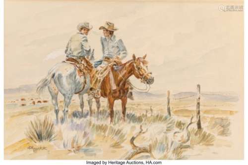 68179: Joe Beeler (American, 1931-2006) Two Cowboys Rid