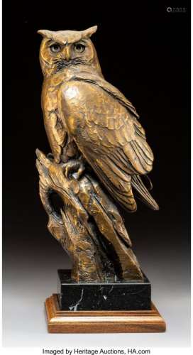 68256: Kent Ullberg (American, b. 1945) Owl Bronze with