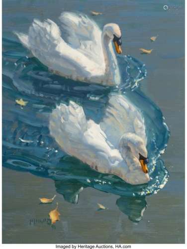 68262: Wayne Wolfe (American, b. 1945) Mute Swans, 1991