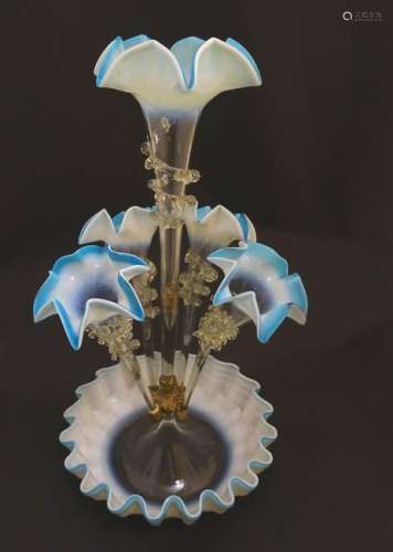 Victorian epergne / table centre piece: a five trumpet