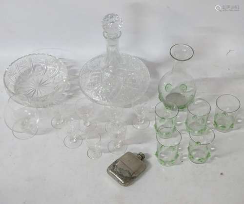 A box of glass and crystal : including a hob nail