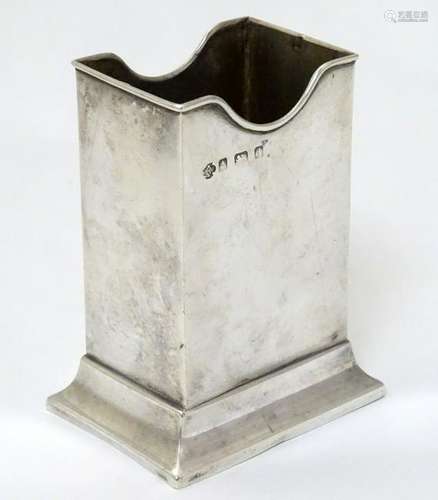 A silver table top card holder hallmarked Birmingham