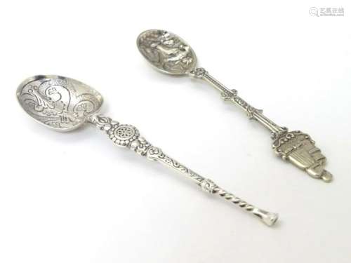 A silver teaspoon formed as an anointing spoon