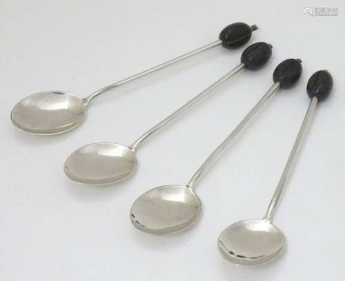 4 silver coffee spoons hallmarked Sheffield 1930 maker