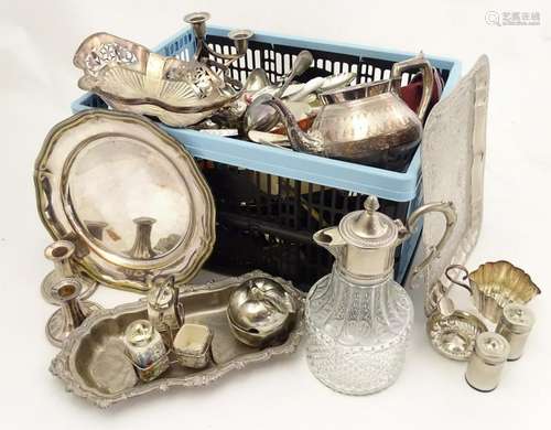 A quantity of assorted silver plated wares etc  to