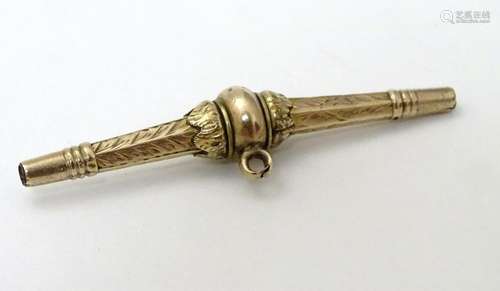 A Victorian 9ct gold double watch key of pendant form