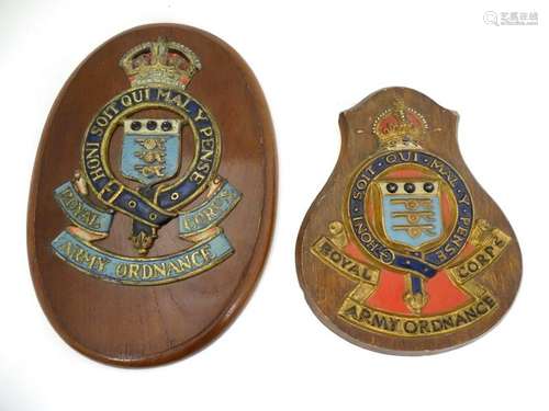 Militaria : A cast and painted Wall Plaque bearing the