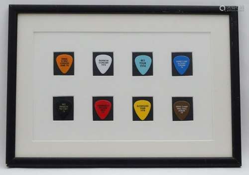 Rock and Pop Musical Memorabilia: 8 mounted and framed