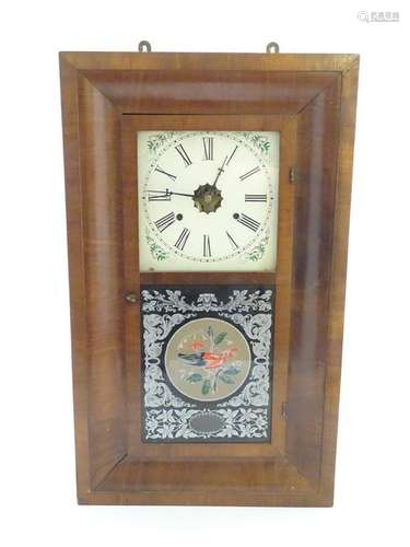 Wall Clock : a mahogany American 'Kipper ' 8 day Wall