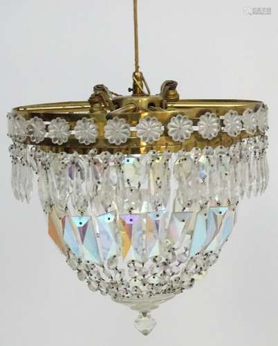 Drop bag light fitting: a circular iridescent 2 tier