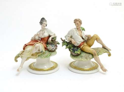 Two Italian Capodimonte figurines by Giuseppe Cappe,