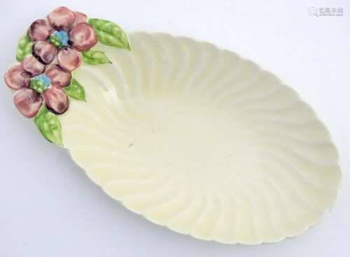 A Royal Staffordshire scalloped oval shaped dish