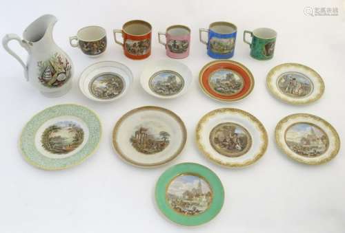 A quantity of Prattware items, comprising two large