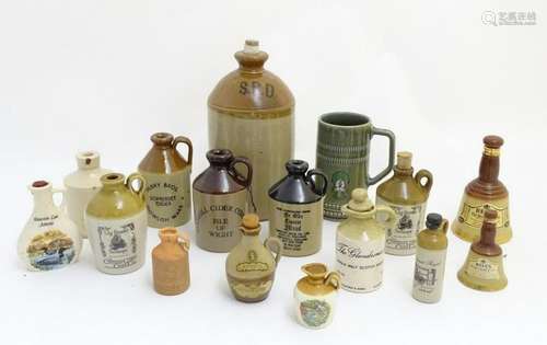 Stoneware flagons etc.: a collection of various cider