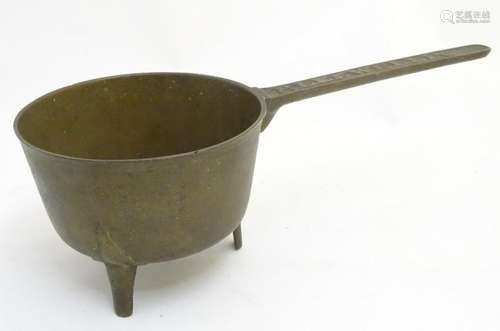 Skillet: a mid 18thC Welsh phosphor-bronze three stile