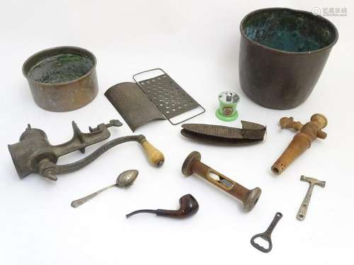 Kitchenalia: a quantity of assorted items including