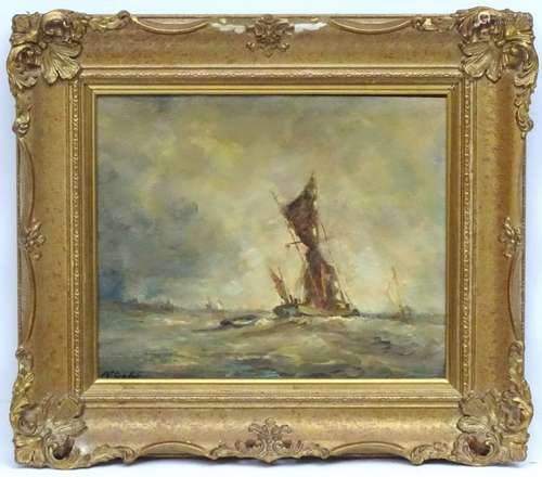 M.J. Rendell XX Marine School, Oil on board, Fishing