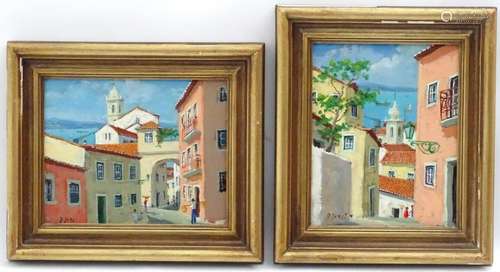 Manuel Jorge, XX, Spanish, Oil on copper, a pair,