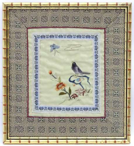 Chinese silkwork, Decorative silk needlework, A bird