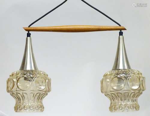 Vintage Retro: A pair of Scandi Hanging pendant lamps,