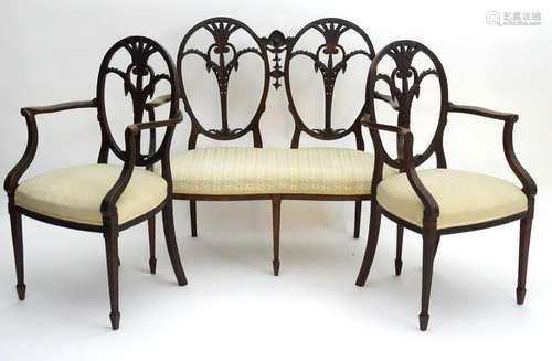 An early 20thC Hepplewhite style salon suite,