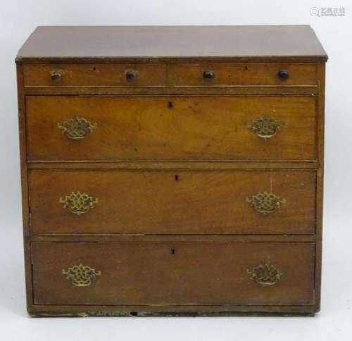 A late 18thC mahogany chest of drawers comprising two