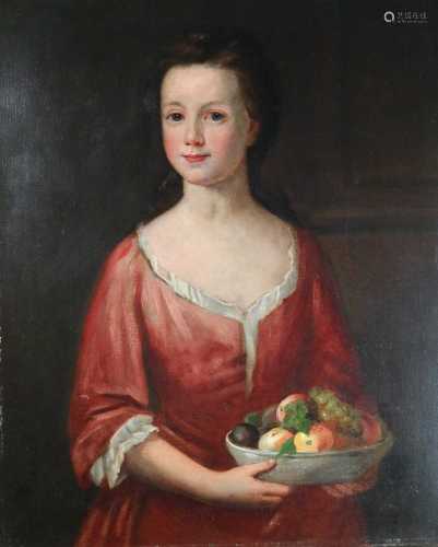 Early 18th century, Portrait of a Young Girl with Fruit Bowl