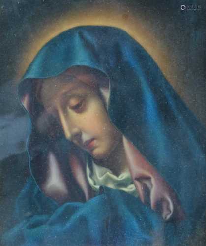 Continental school, 19th century, Madonna, oil on copper