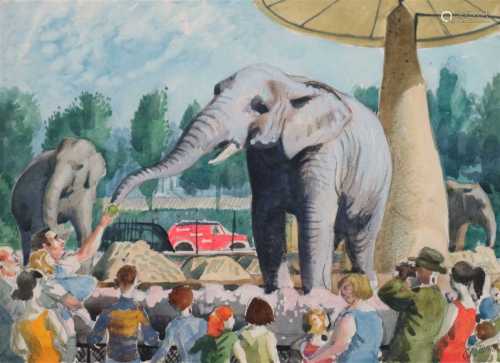 Charles Frederick Tunnicliffe (1901 - 1979), Elephant