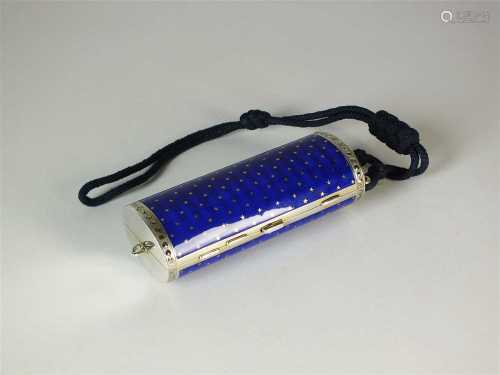 An early 20th century silver and enamel minaudiere