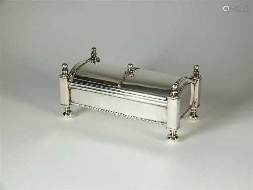 An Edwardian silver ink stand