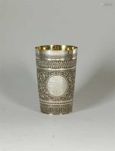 A Victorian silver beaker