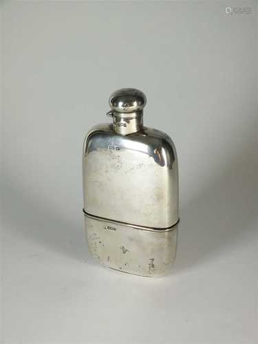 A silver hip flask