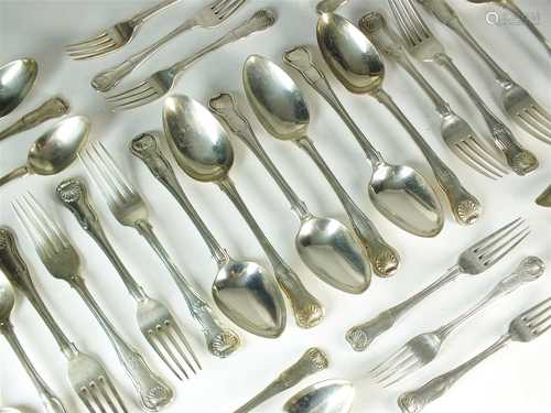 A harlequin collection of Kings pattern silver flatware