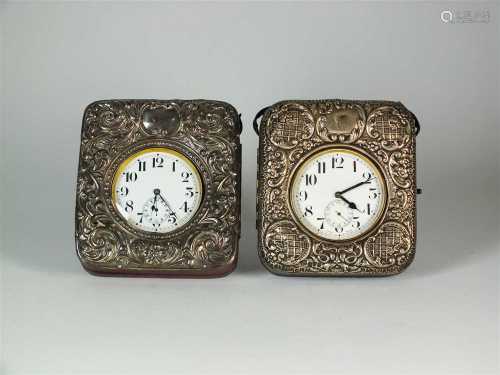 Two silver cased Goliath pocket watches