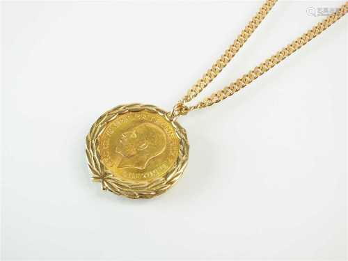 A George V sovereign pendant on chain