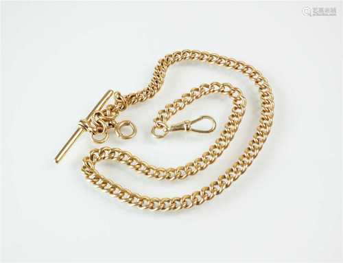 A 15ct gold curb link Albert