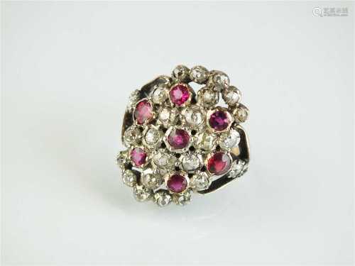 A 19th century diamond and ruby ring